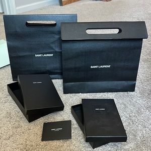 Saint Laurent shopping bags/boxes + stationary